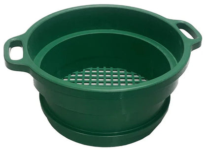 Green Plastic 13-1/4" Extra Deep Screen Stackable Sifting Pan With Handles - 3 Mesh Sizes Available