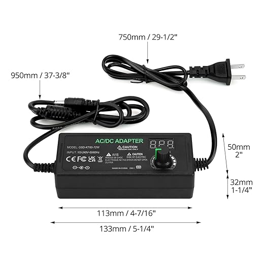 3V-12V 5A 60W Universal Power Supply,